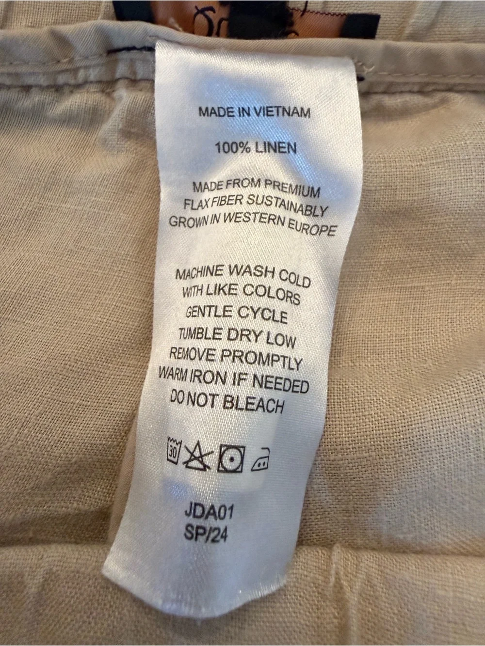 Quince 100% European Linen Elastic Waist Pants Beige Khaki - Size XL